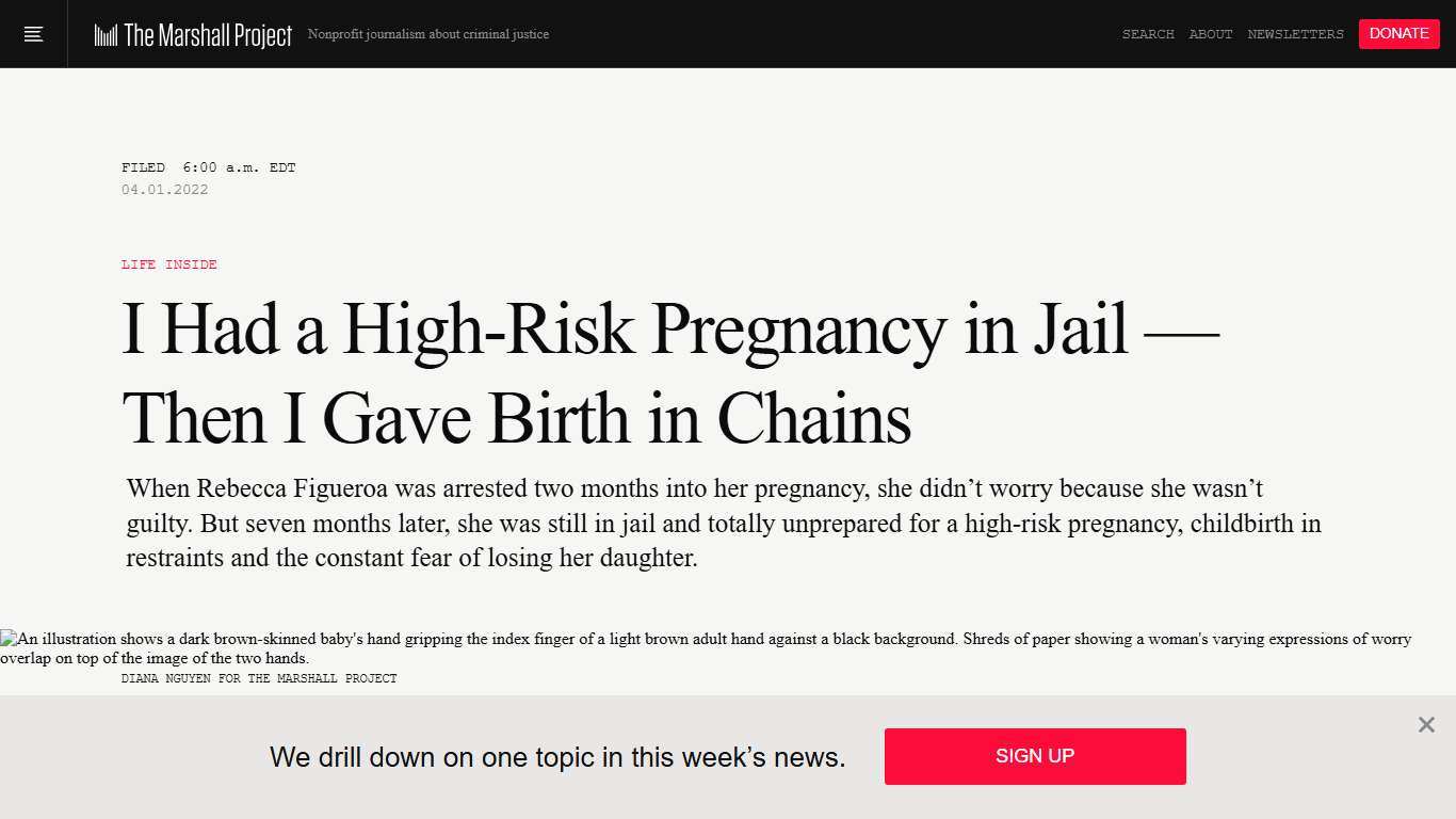 I Had a High-Risk Pregnancy in Jail — Then I Gave Birth in Chains | The Marshall Project