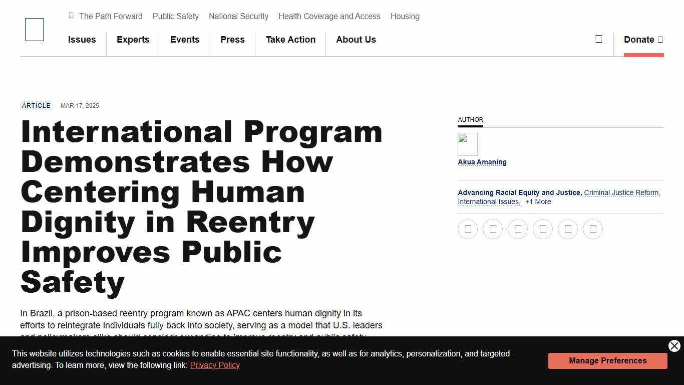 International Program Demonstrates How Centering Human Dignity in Reentry Improves Public Safety - Center for American Progress